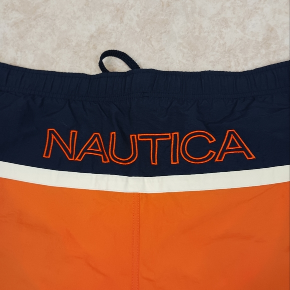 NAUTICA Colorblock Swim Trunks Men's Medium Lined Drawstring - Picture 8 of 8